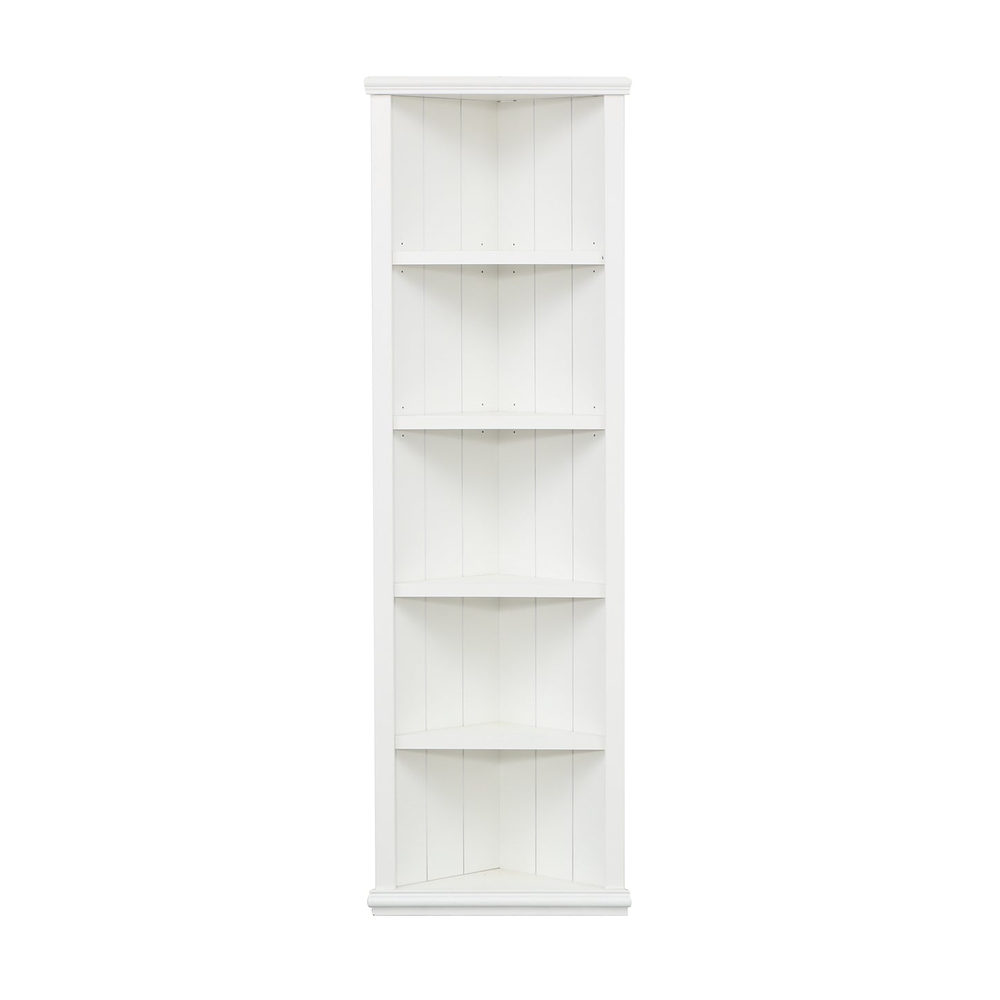 2x 75.25  Tall Triangle Sided Bookshelves, Set Of Two 5-Tier Sided Bookcase, - White - Olny Sold With Paired Cabinets
