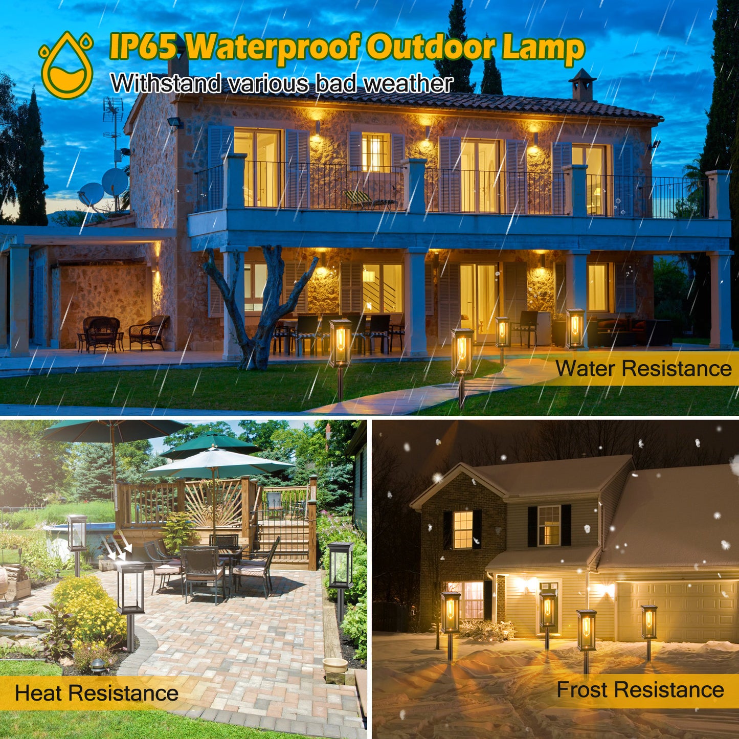 6Pack Solar Powered Stake Light Outdoor Decorative Landscape Lamp IP65 Waterproof Auto On Off Outdoor Light For Pathway Garden Yard Patio