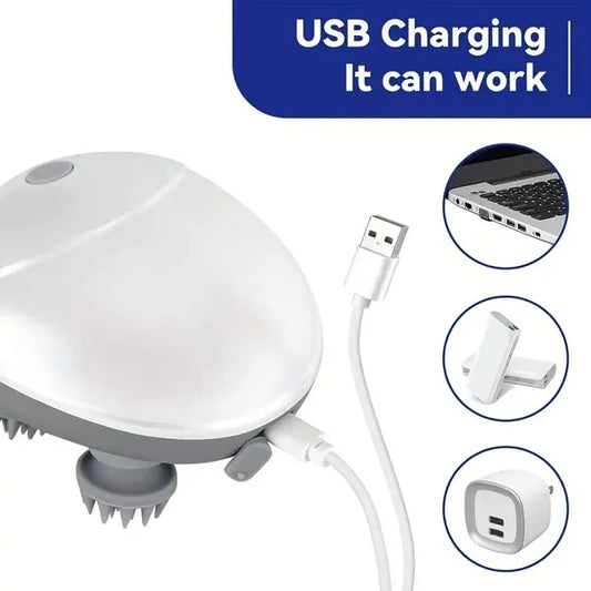 Pet Massager, Pet Scalp Massager, Handheld Electric Cat Massager, Dog Massager, 4 Rotating Massage Heads, Relax Muscles, Cat And Dog Scalp Massager, Pet Gift