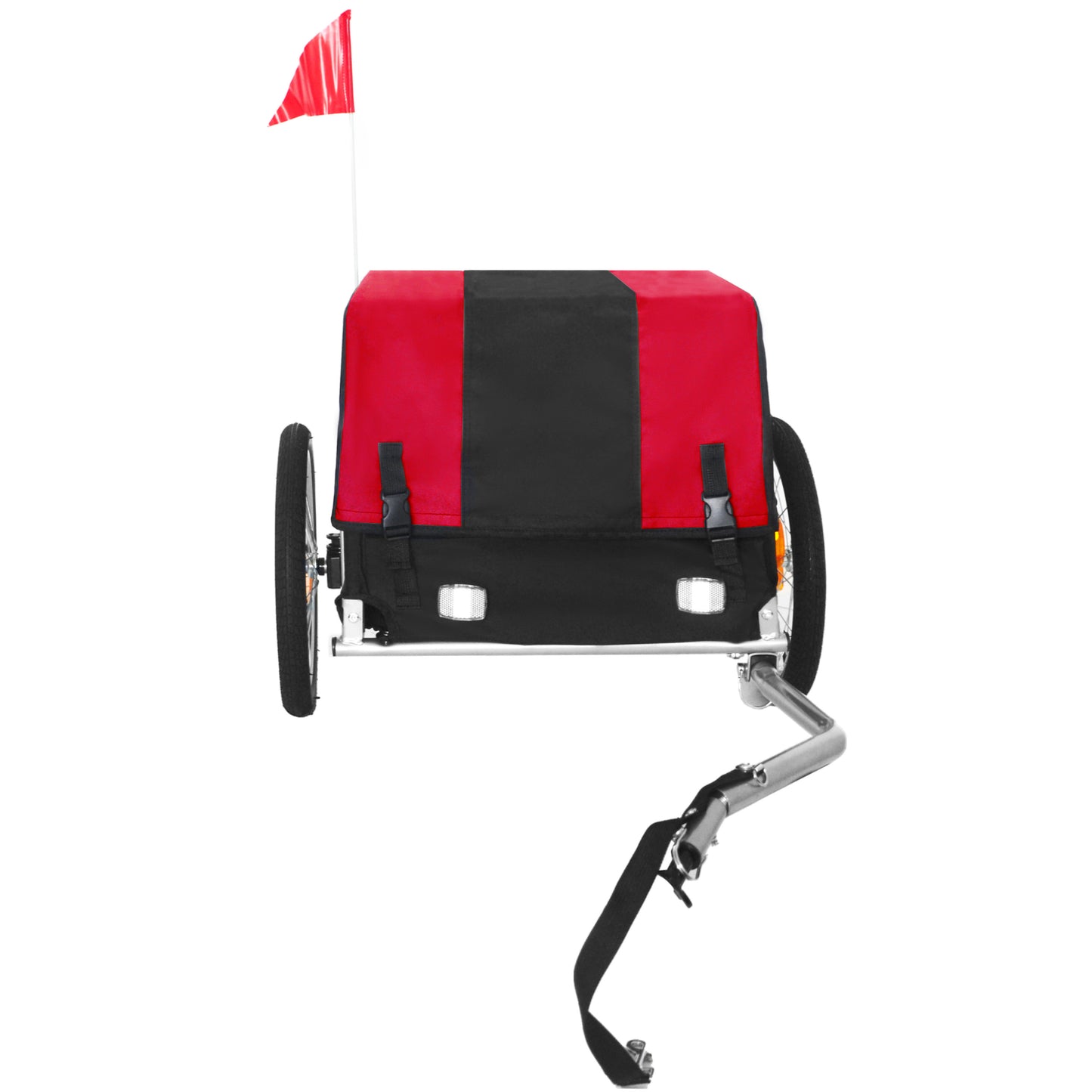 Heavy- Duty Bike Cargo Trailer With Removable Waterproof Cover -  88 Lbs Capacity  16  All- Terrain Wheels & Foldable Design For Camping  Groceries Red Black