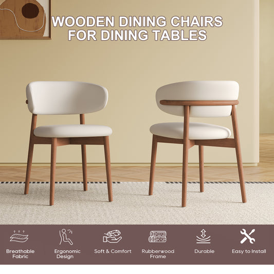 Mid-Century Modern Wood Feet Dining Chair  Set Of 2  -Stylish Wooden Chairs For Dining Room, Kitchen, Or Living Room, Comfortable & Durable, Easy To Assemble  Old Sku W509P316122