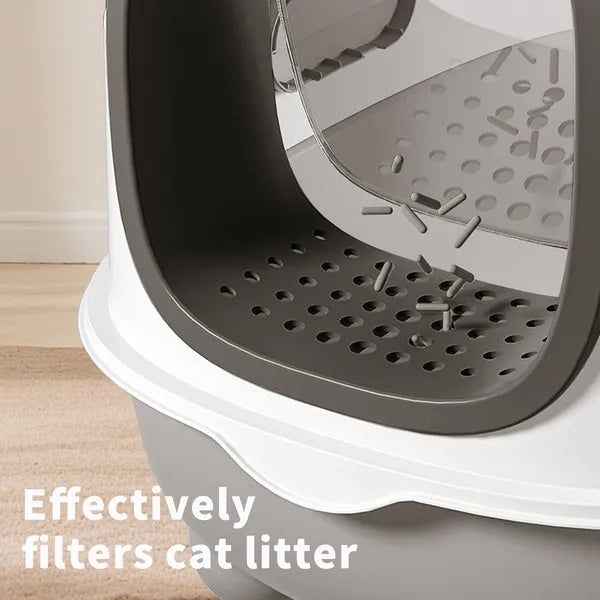 E Classic Grey Cat Litter Box - Simple And Practical, Large Space, High Cost Effective Choice