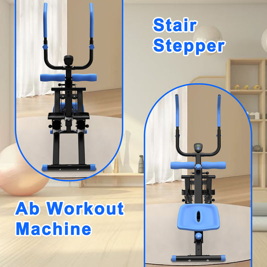 Multifunctional 2-In-1 Stair Stepper And Ab Workout Machine Blue