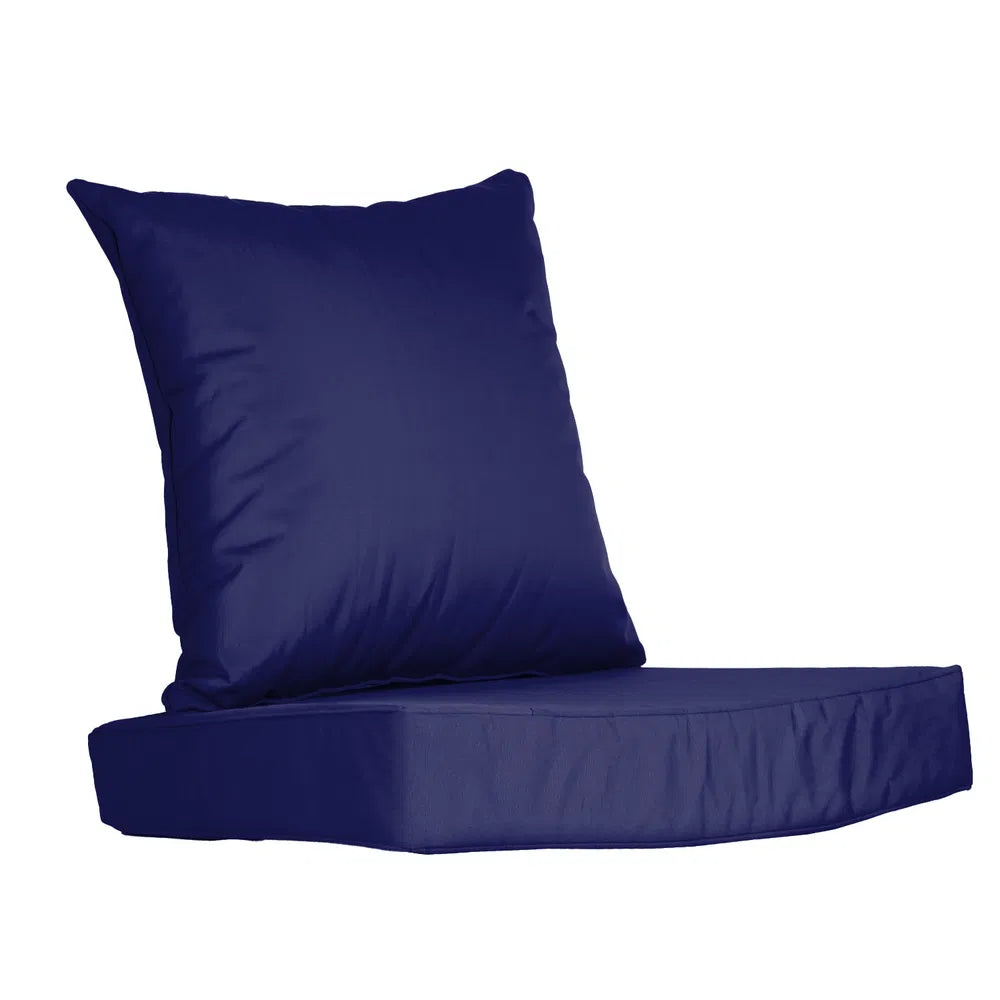 Outdoor Seat Cushion Set Waterproof Patio Furniture Cushion And Back Pillow Fade Resistant Deep Seat Set Chair Pad With Removable Cover For Chair Sofa Couch