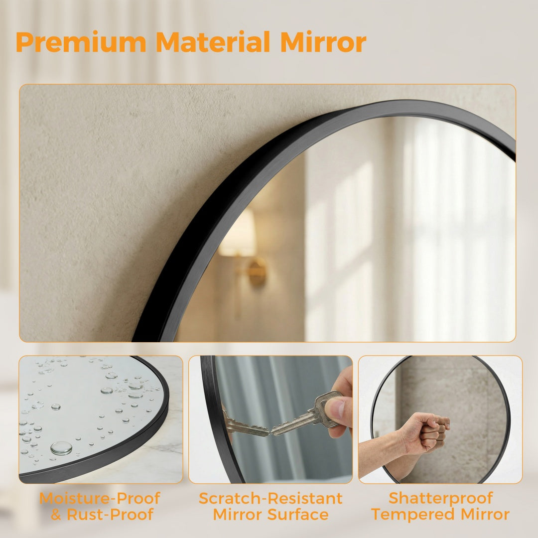 Round Wall Mirror, Bathroom Mirrors For Over Sink, Circle Mirror For Bathroom, Entryway, Bedroom, Vanity