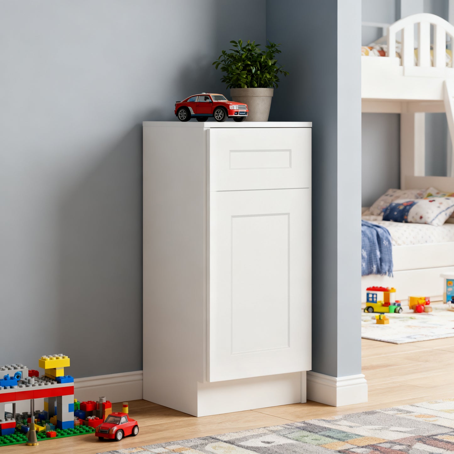12  White Shaker Base Cabinet With Soft-Close Door,Drawer,Space-Saving Solid Wood Unit With Adjustable Shelf For Kitchen, Bath, Laundry, Garage  12 W X 24 D X 34.5 H