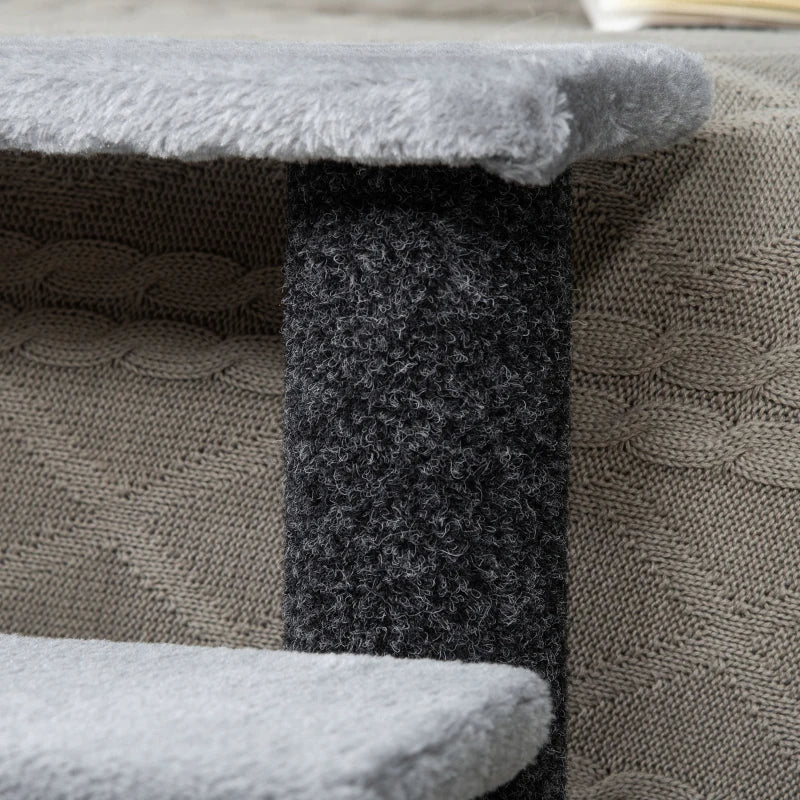 Cat Tree, Cat Tower Cat Stair Steps With Scratching Post, Hanging Play Ball For High Bed, Sofa, Indoor Outdoor