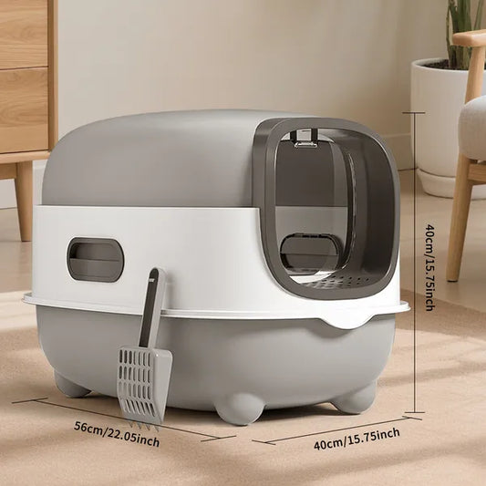 E Classic Grey Cat Litter Box - Simple And Practical, Large Space, High Cost Effective Choice