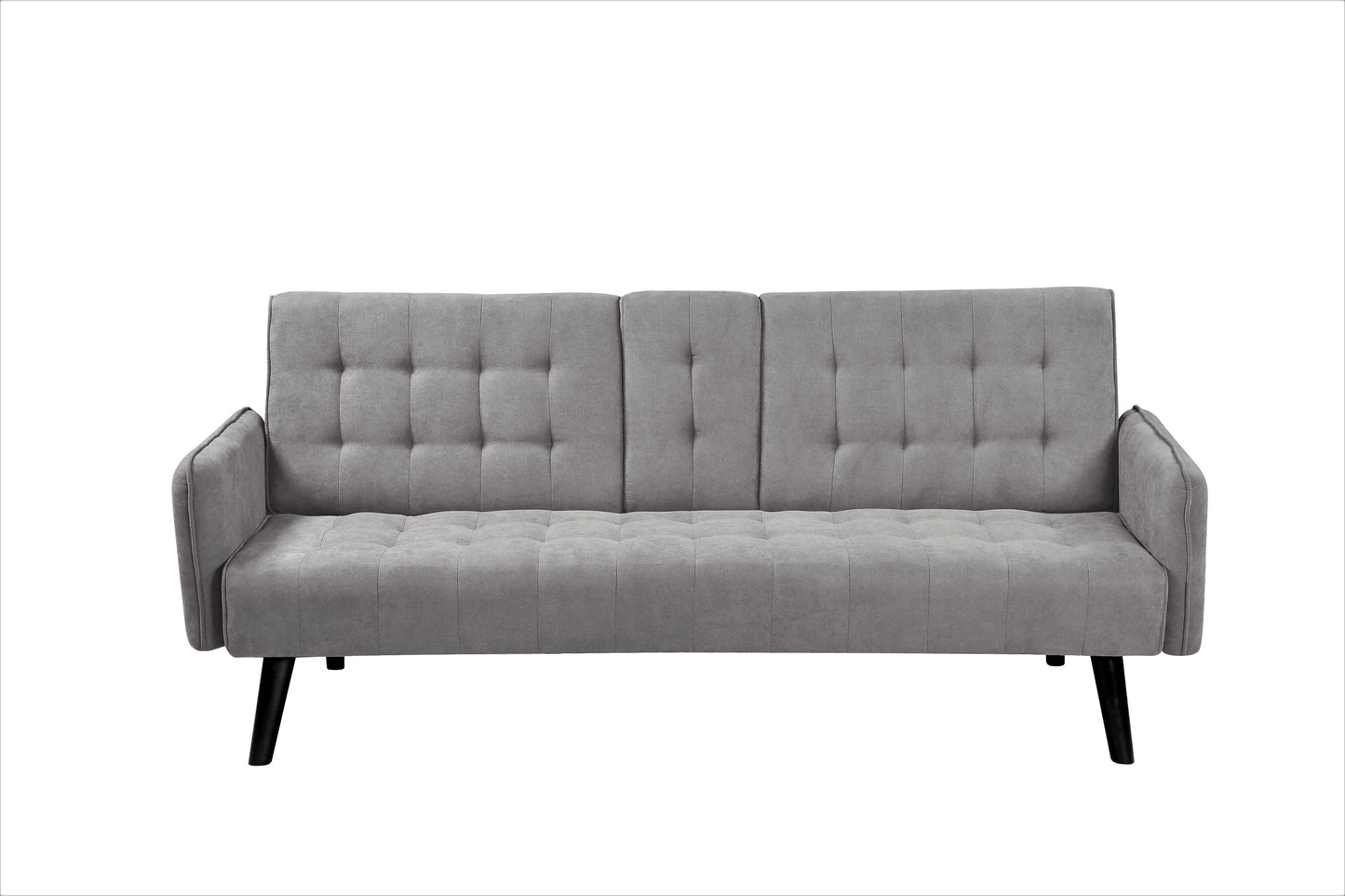 72   Sleeper Sofa Bed - Convertible Folding Backrest To Full Bed With Cup Holder & Drop-Down Table - Space Saving Linen Sofa For Small Spaces - Easy Assembly, Grey