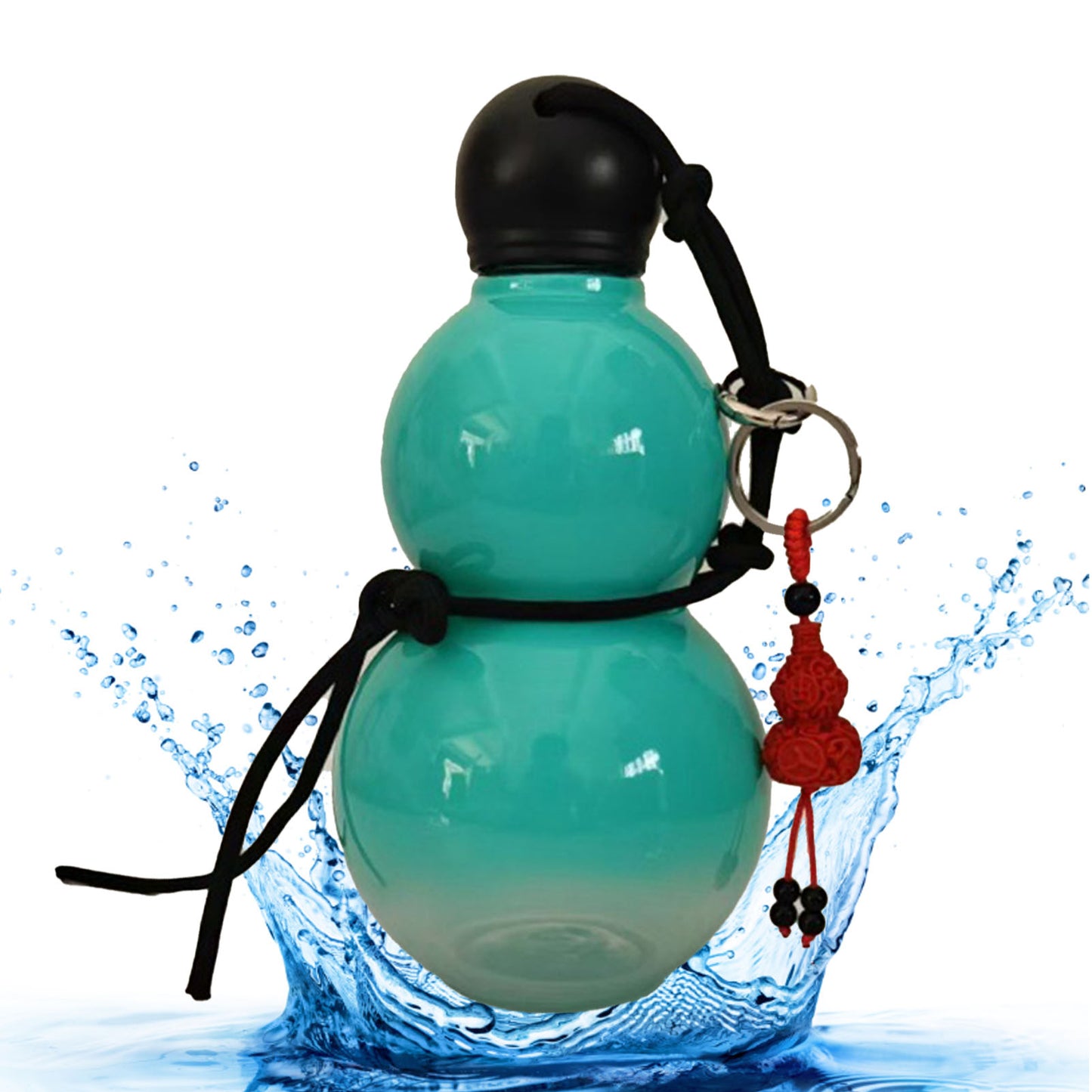 Gourd Style Water Bottle PC 800ml Insulated Chinese Retro Portable Sports Water Bottle For Men Women Light Blue
