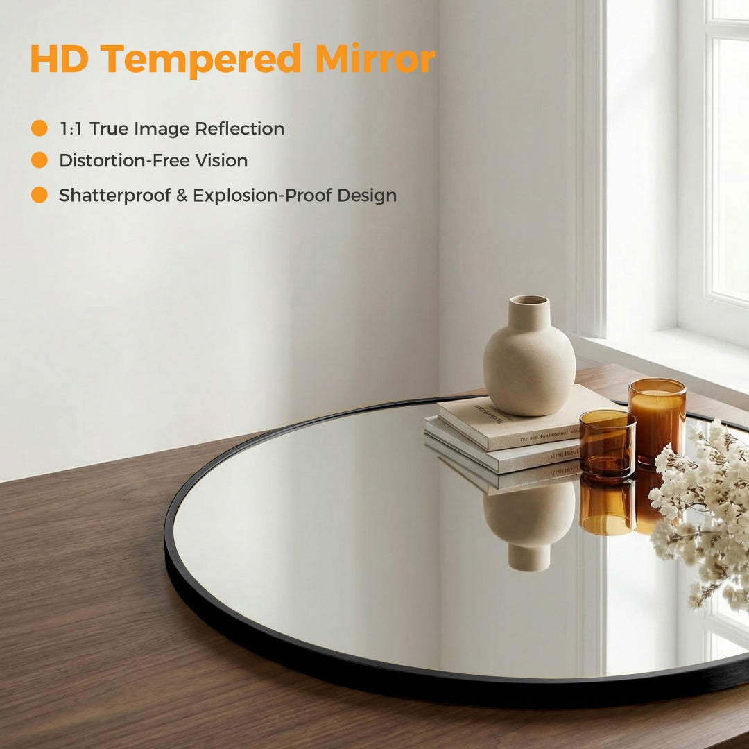 Round Wall Mirror, Bathroom Mirrors For Over Sink, Circle Mirror For Bathroom, Entryway, Bedroom, Vanity
