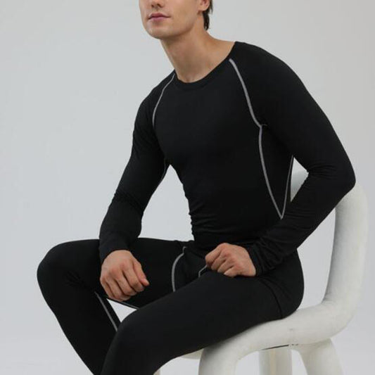 Men Thermal Underwear Set Slim Fit Base Layer Underwear Top Bottoms Suit For Home Outdoor Activities M