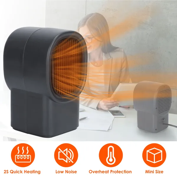 500W Portable Electric Space Heater Mini Desktop Fan Heater