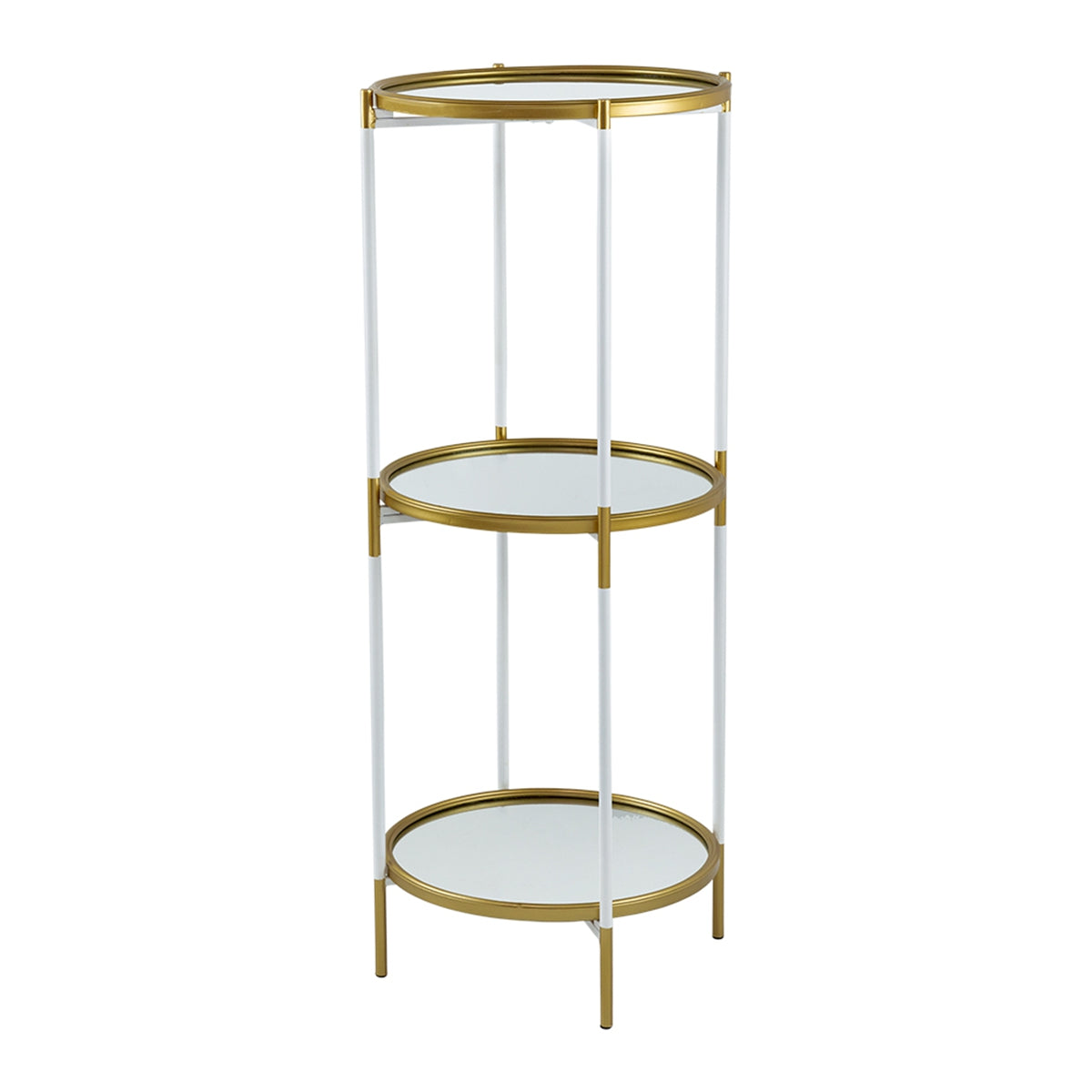 D16x39.5  3- Ties Shelf  Luxurious White And Gold