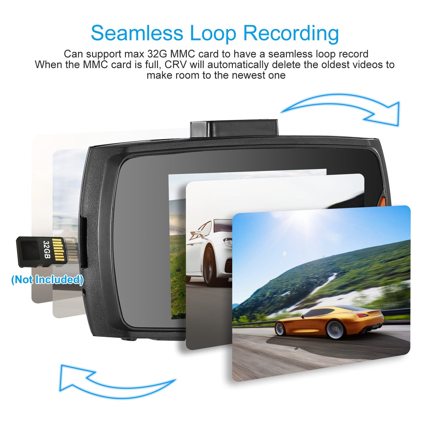 Full HD 1080P Car DVR Recorder, 90 Degree Wide Angle Dashcam, Night Vision With Infrared Lights, Seamless Loop Recording, Support Up To 32G MMC Card