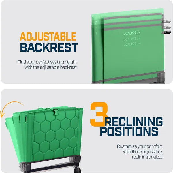 Alpcour Folding Reclining Stadium Seat With Back Support For Bleachers