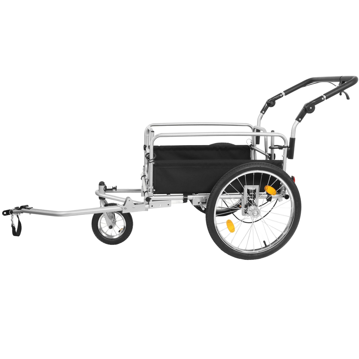3- In- 1 Heavy- Duty Bike Cargo Trailer -  E- Bike Compatible Steel Frame  110lb Capacity  Convertible Stroller & Pull Cart W Suspension  20  Wheels & Accessories