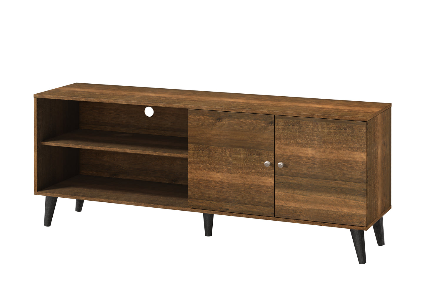 Amidon TV Stand For TVs Up To 63  , With 2 Storage Shelves& 1 Cabinet, Modern Entertainment Centre For TV In Living Room In  Brown
