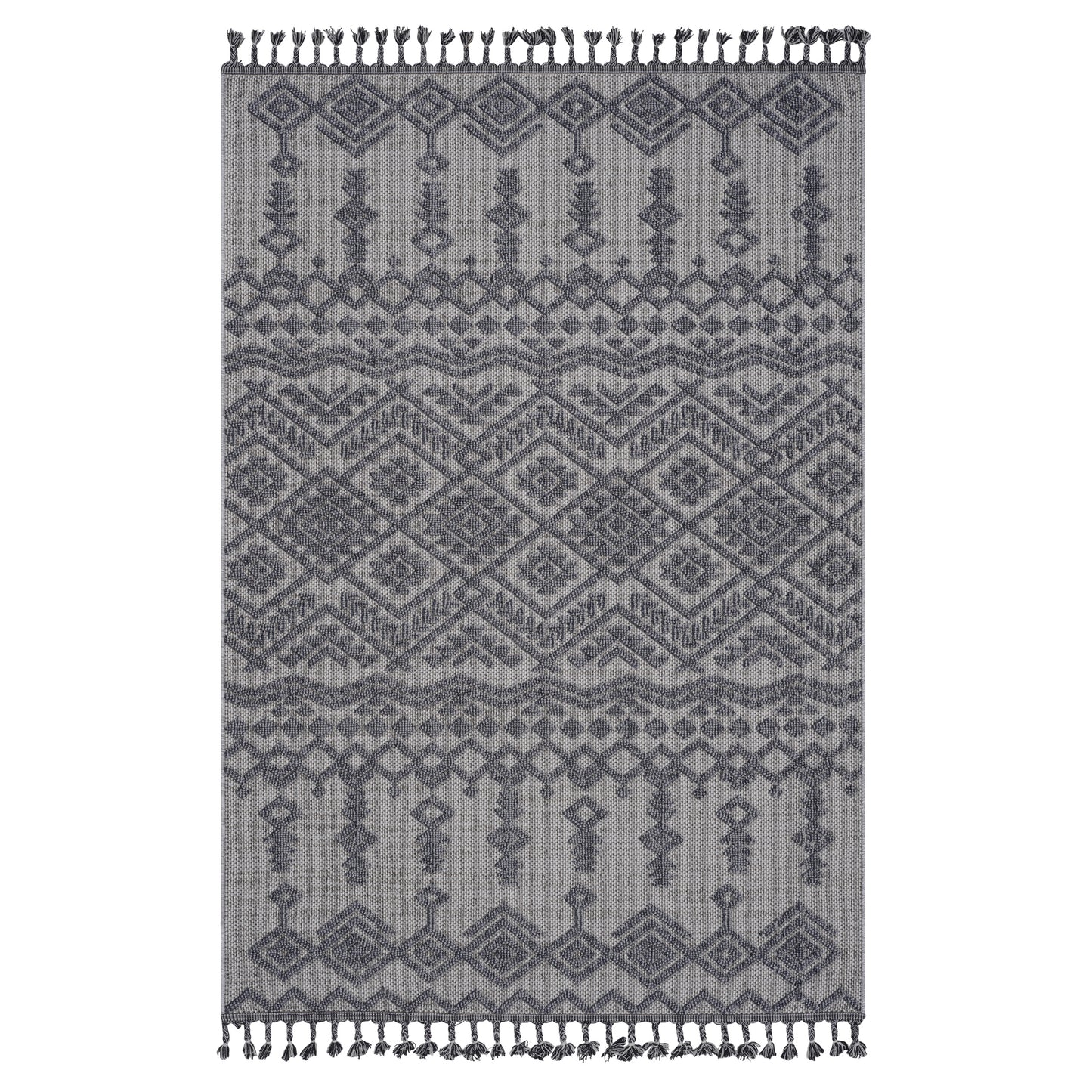 Guros C Ollection 6X9 White  Gray  Traditional Indoor  Outdoor Area Rug