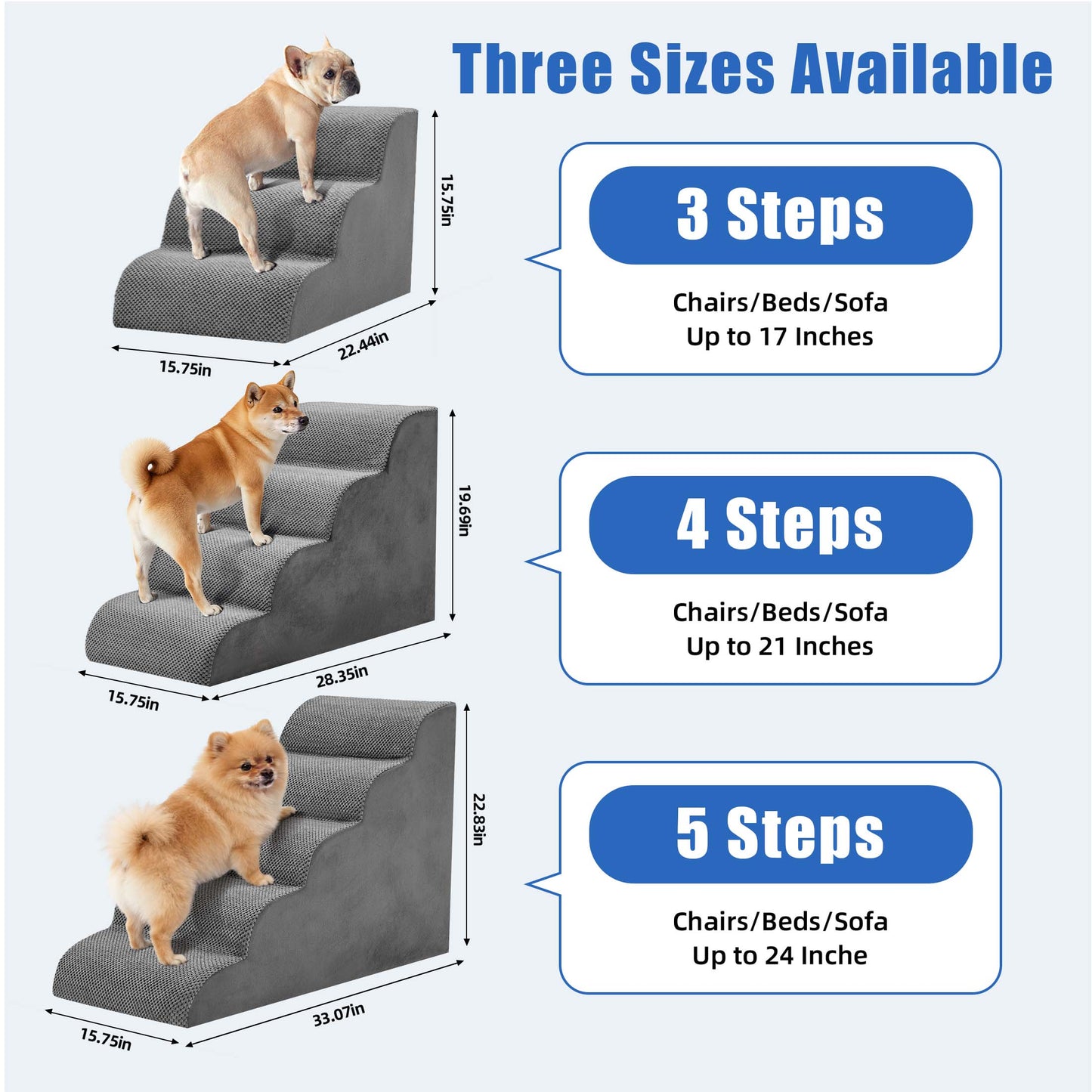 Staircase Ramps Designed For Small Dogs And Cats, High-density Foam Curved Pet Steps, Dog Steps