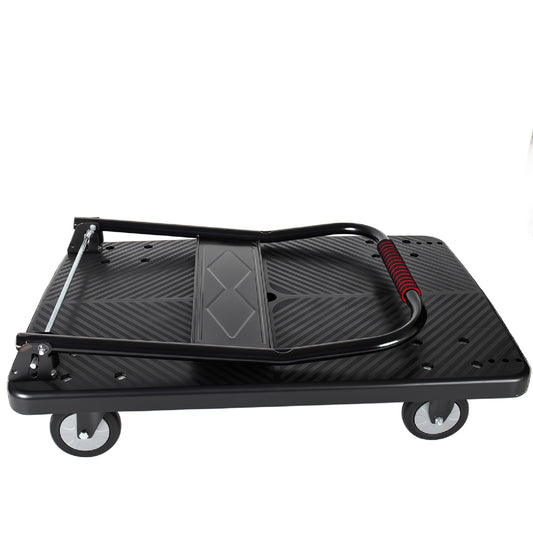 35- 3 4  Long X 24  Wide Platform Truck  Foldable Handcart With 5  TPR 360- Degree Silent Wheels  660lbs Heavy- Duty Push Dolly Cart  4 Steel Load- Bearing Beams For Warehouse Garage Home Use