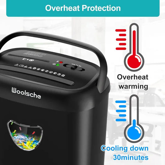 Paper Shredder, 14 Sheet Cross Cut, 6.6 Gallon Basket, P-4 Security Level, 3 Mode Design - Jam Proof Heavy Duty Shredder For Home And Office