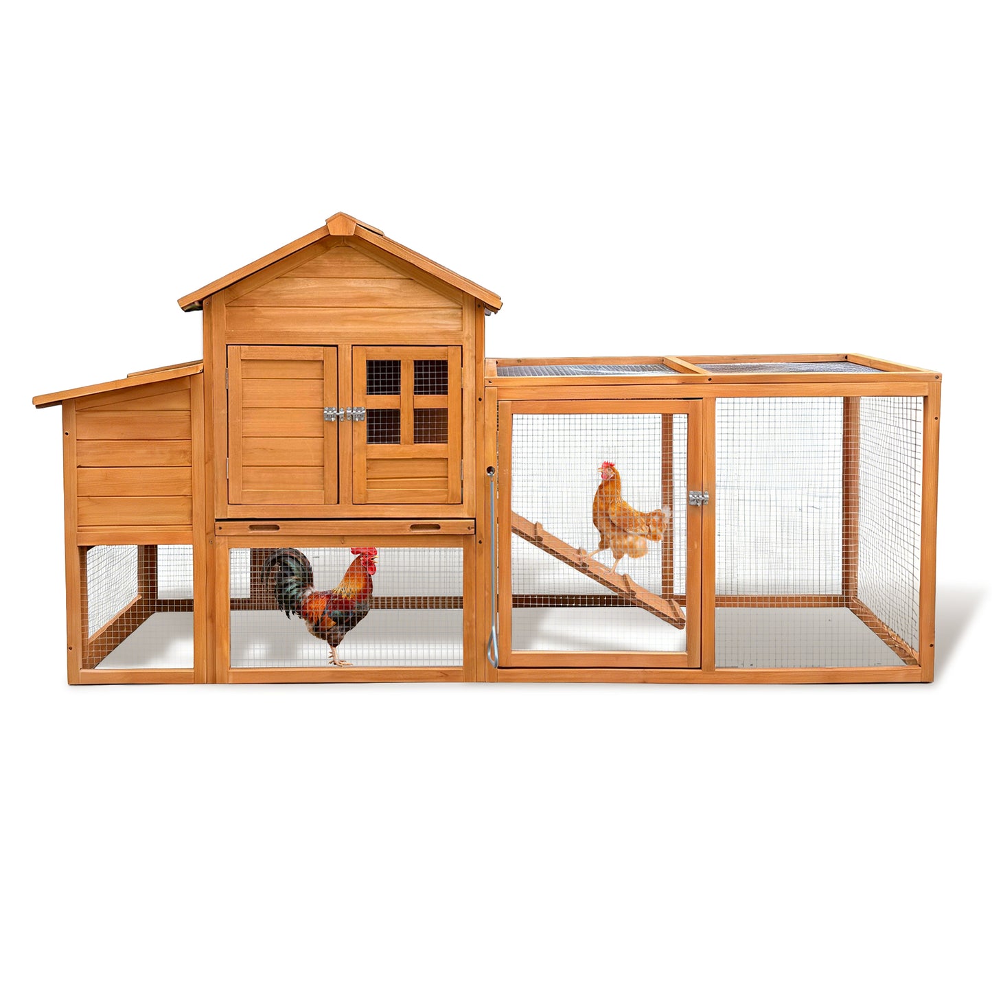 80 Chicken Coop With Nest Box And Removable Tray, Hen House For 2-6 Chickens, Outdoor Weatherproof Small Animal Cages