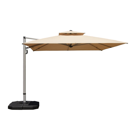 9 Ft. Aluminum Cantilever Tilt Patio Umbrella With Center Pole, Beige   Base Not Included