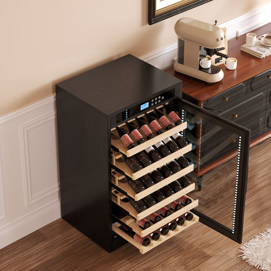 LED Touch Screen Display Constant Temperature Black Grape Wine Cooler