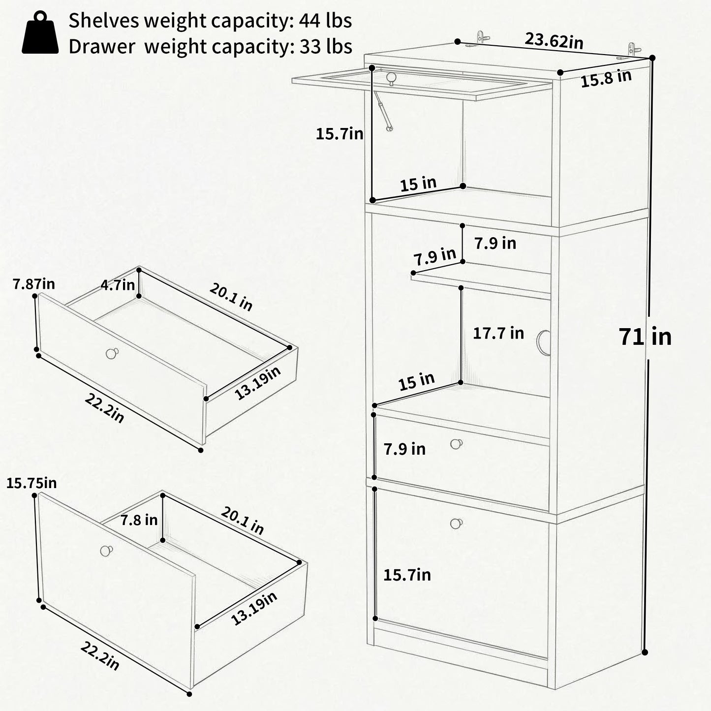 Tall Pantry Cabinet 71 Inch Freestanding Storage Cabinet With Doors And Shelves, Adjustable Shelves, Drawer & Anti-Tip Kit, E1-Grade Wood, Walnut For Kitchen Pantry, Bathroom Storage Cabinet