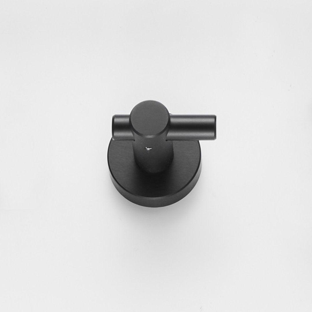 Round Base Wall Hanging Hook With Screws- Matte Black Hook, 2 Pack, For Entry Shoe Cabinet, Wardrobe Bathroom Bedroom Furniture Hardware