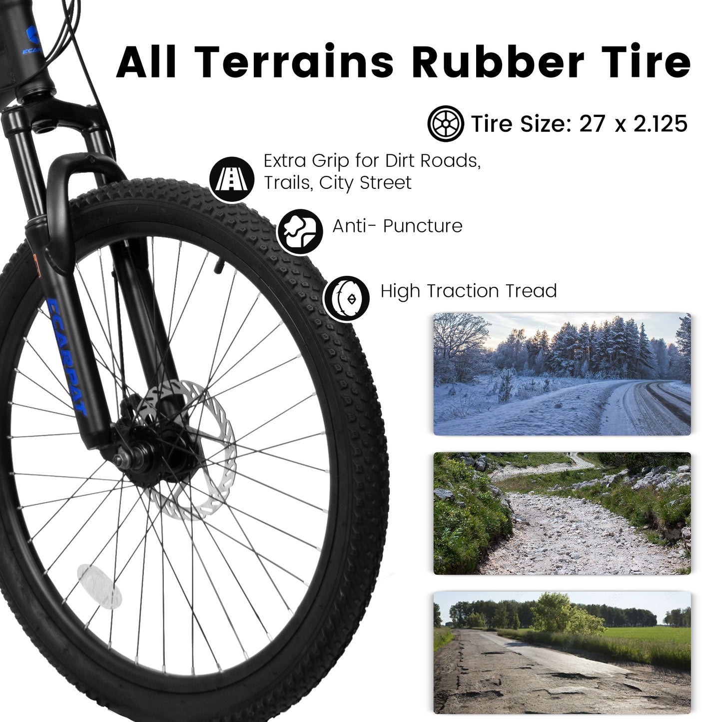 A2760  27.5 Inch Full Suspension Mountain Bike, Front And Rear Dual Shock Absorbers, Mechanical Disc Brakes, 21-Speed, Suitable For Men And Women, Ideal For Travel And Fitness Enthusiasts