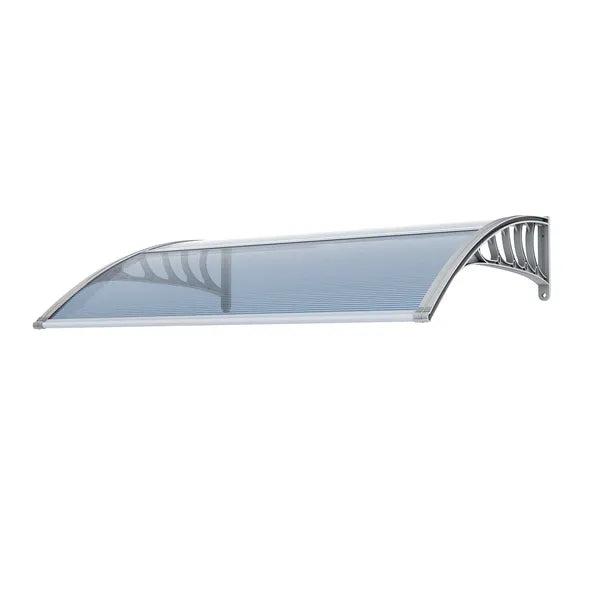 Awning For Door Entrance Window, 38x40 Inch Window Canopy Exterior, UV Rain Snow Protection For House Porch Patio Deck, Gray Bracket & Gray Blue Board
