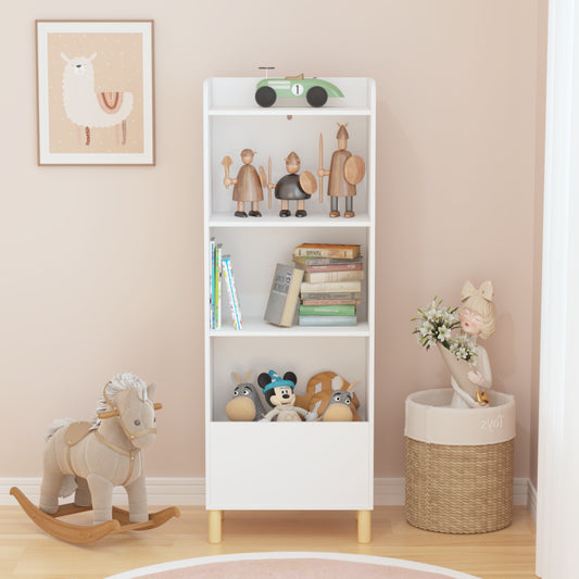 Kids 4-Tier Bookcase, Children's Book Display, Bookshelf Toy Storage Cabinet Organizer For Children's Room, Playroom, Nursery