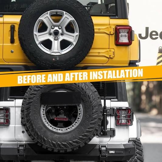 OMU Aluminum Tailgate Flagpole Holder Bracket For Jeep Wrangler JK 2007-2017 And JL2018