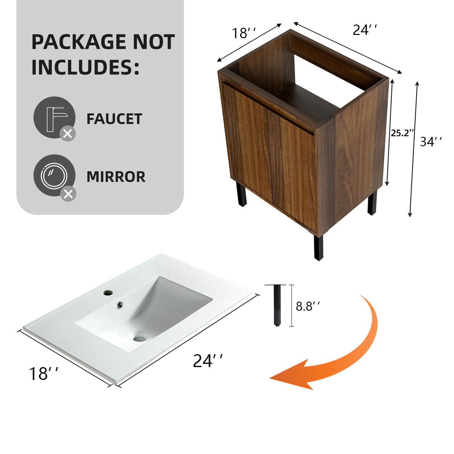 24 Inch Bathroom Vanity Without Sink