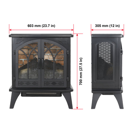 24 Inch 3D  Flame Electric Infrared Quartz Fireplace Stove With Remote Control