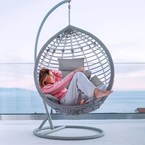 Egg Chair Cushion Hanging Basket Seat Cushion Thicken Soft Egg Swing Chair Pad Hanging Egg Chair Cushion With Headrest