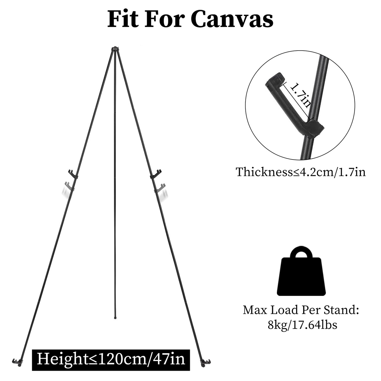 2 Pack Easel Stand For Display 61in Collapsible A Frame Tripod Easel Iron Alloy Drawing Stand With 2 Carry Bags For Wedding Poster Art Drawing Meeting