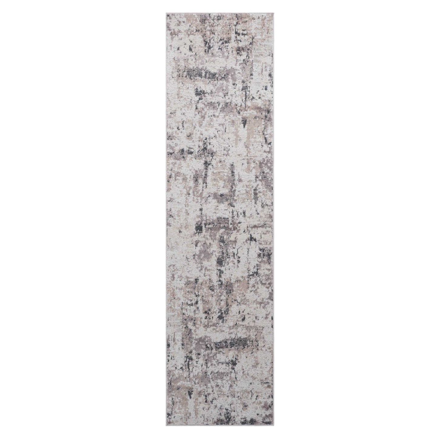 PAYAS 2X8 Cream  Brown  Abstract Runner Rug