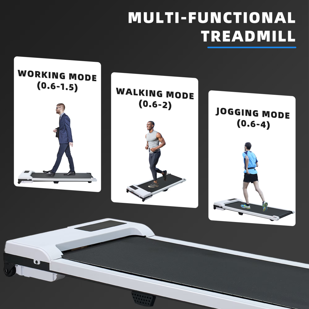 Walking Pad With Quiet 2.0 HP Brushless Motor, Countdown Modes, Spacious Running Area,  220 Lbs Weight Capacity For Home Or Office Workouts, 3 In 1 Portable Treadmill Walking, White