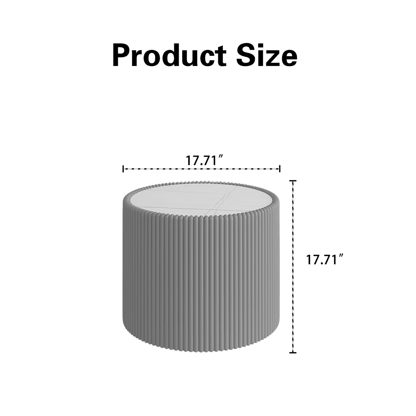 Light Sintered Stone Top Cylinder Shape Leather Coffee Modern Sofa Table For Living Room Furniture  Each Tabletop Has A Unique Gold Pattern