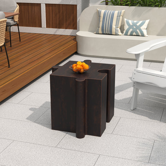 Puzzle Art Side Table, Modular Convex Edge MGO Table - Buy Singles Or Combine For Custom Layouts,  Indoor & Outdoor,Antique Copper Color