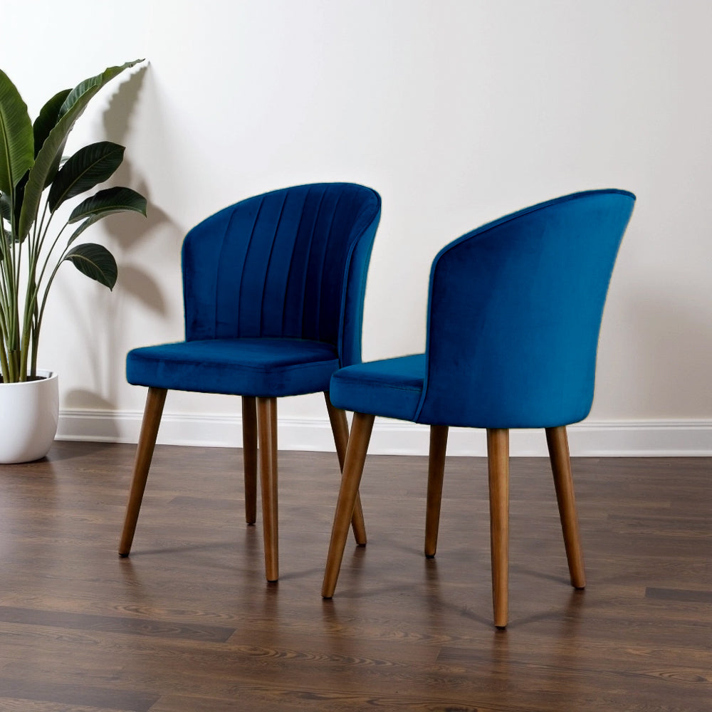 Parsons Dining Chair Set Of 2 - Navy Blue Velvet