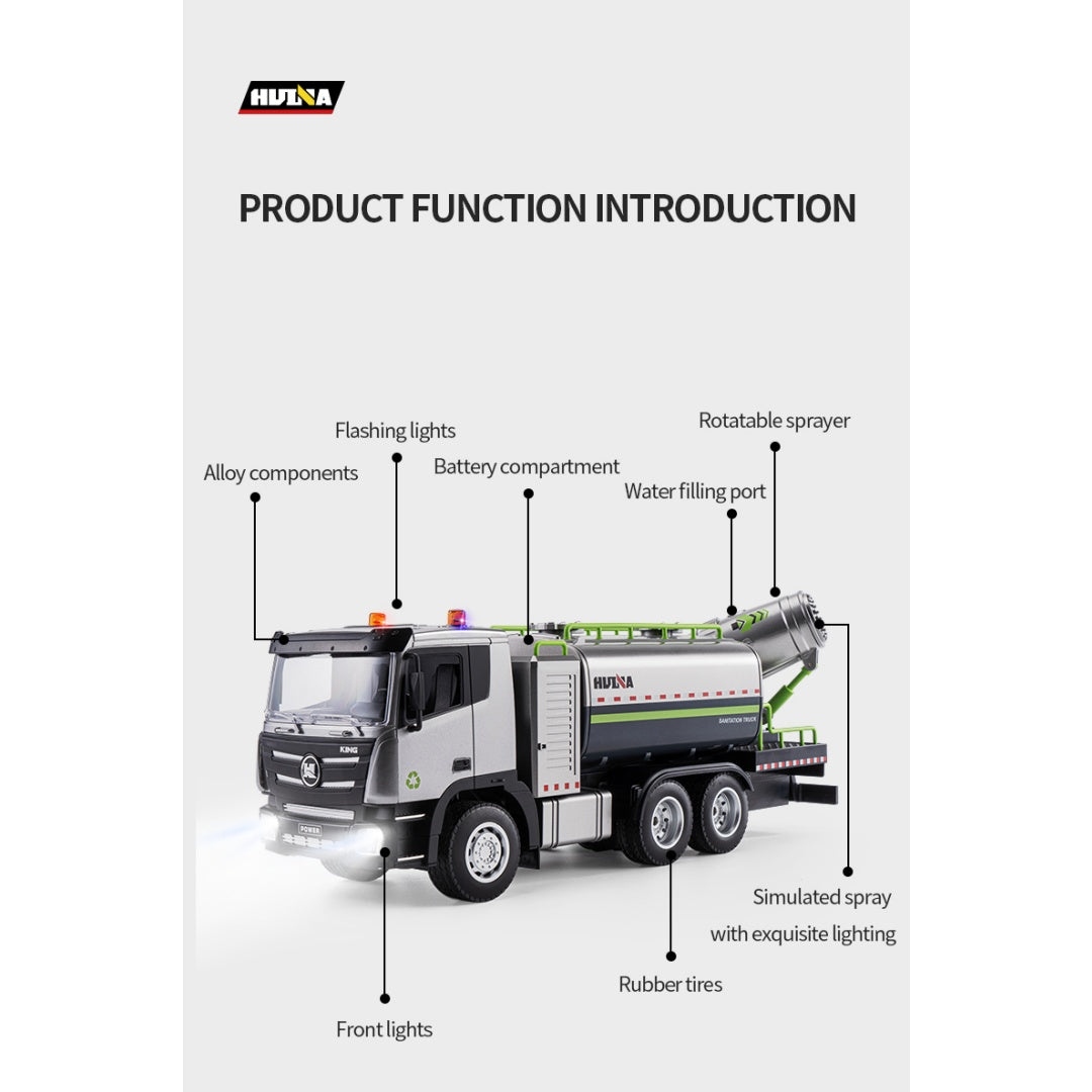 Huina 1316 1-18 Semi-Alloy Remote Controlled Fog Cannon Truck Toy