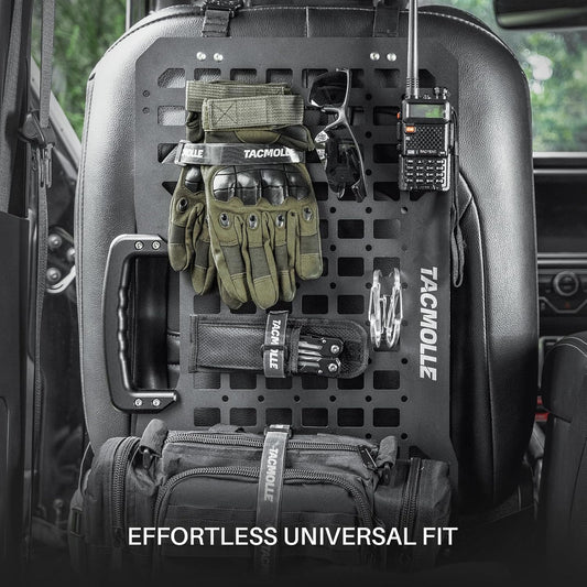 TACMOLLE Portable Rigid MOLLE Panel, Tactical Car Back Seat Organizer With Handle, Heavy Duty Car Storage Organizer For Modular Storage