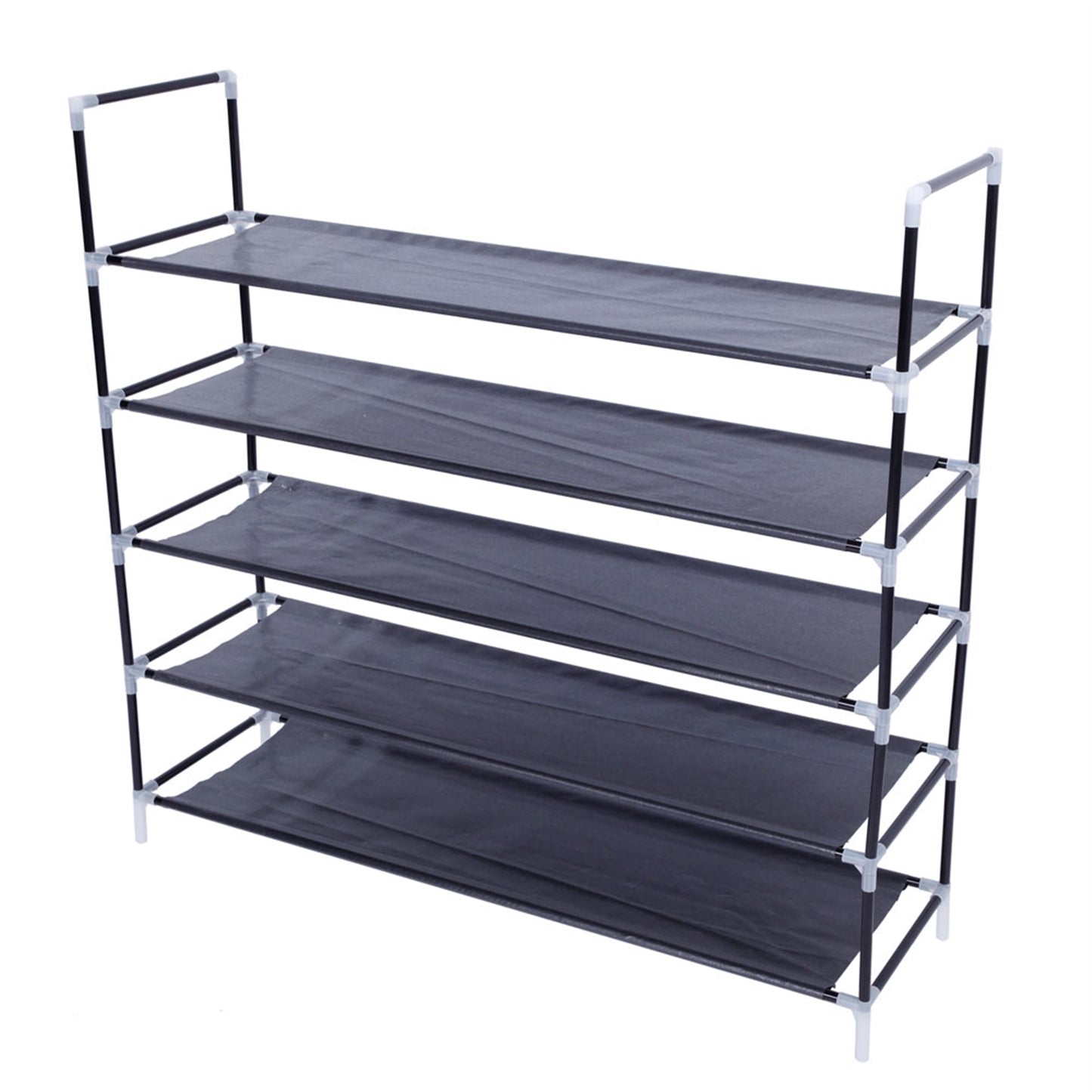 5 Tier Non Woven Fabric & Steel Shoe Rack,Stackable Shoe Rack Storage Shelves,Vertical Shoe Tower Stand,Space Saver Shoe Storage Shelf,with Metal Frame,for Bedroom Living Room Closet Hallway