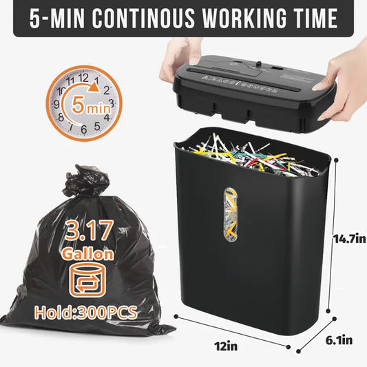 10-Sheet Strip Cut Paper Shredder, P-2 Security Level With 3.17-Gallon Basket, CD & Credit Card Shredder - Durable & Fast - Jam Proof System -ETL Certified Home Office Shredders - FBAShipping