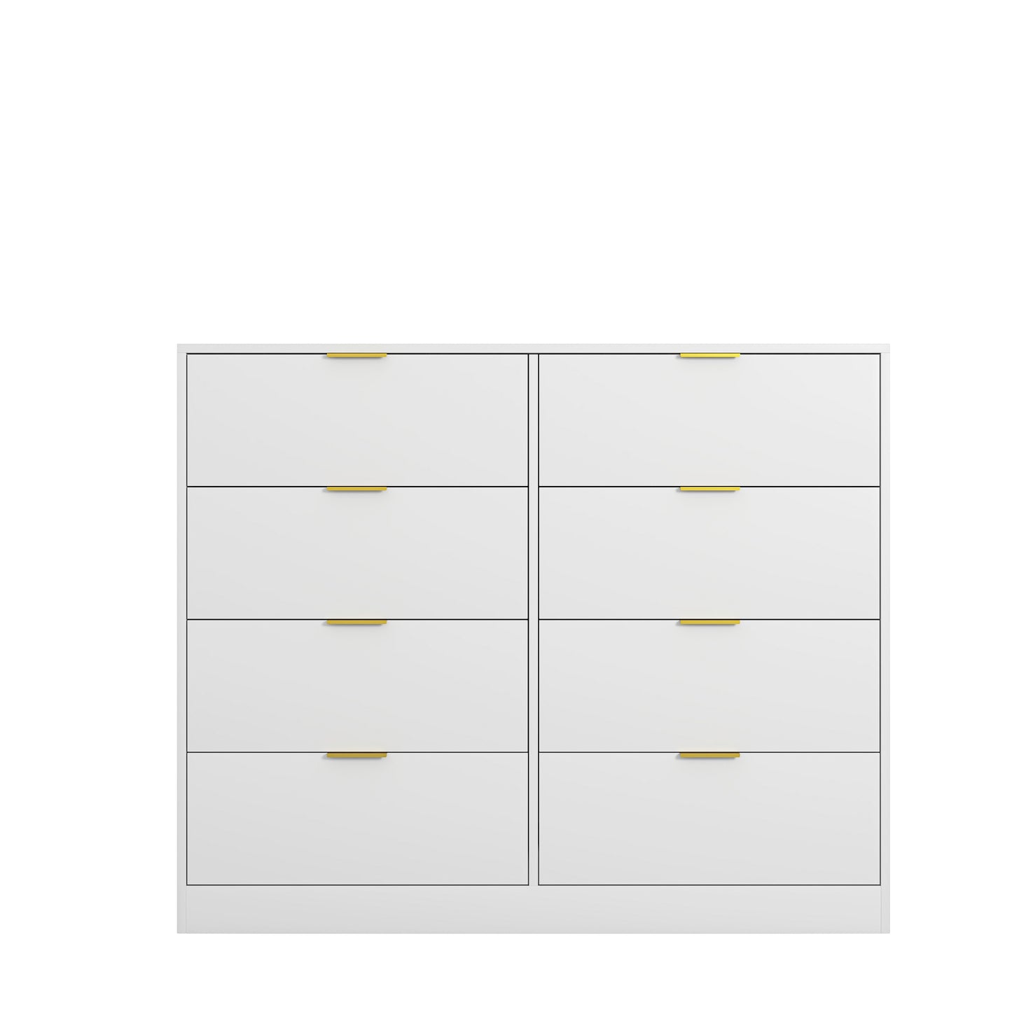 8 Drawers Dresser For Bedroom, Wood Bedroom Dresser Modern Drawer Chest, 8 Chest Of Drawer, Tall Dresser For Closet, Dressers Organizer For Living Room, Closet, Hallway White