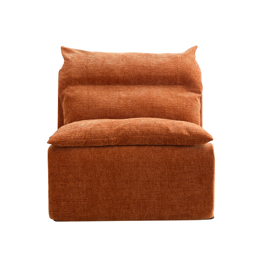 Single Chair Sofa Lounge Chair With Backrest  Fully Compressed Sofa Suitable For Living Room, Bedroom, Polyester,ORANGE